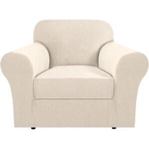 Gray 2 Piece Chair Cover Chair Slipcover for Living Room Stretch Armchair Cover